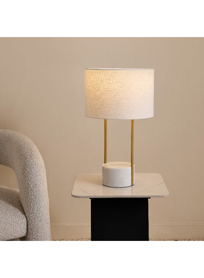 Home Box Glen Aleso Metal Table Lamp with Marble Base and Fabric Shade - 32x50 cm - Image 2