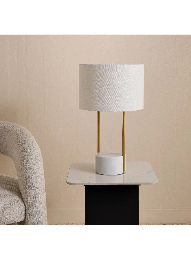 Home Box Glen Aleso Metal Table Lamp with Marble Base and Fabric Shade - 32x50 cm