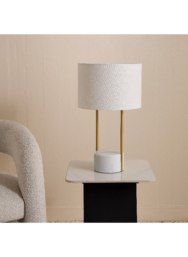 Home Box Glen Aleso Metal Table Lamp with Marble Base and Fabric Shade - 32x50 cm - Image 1