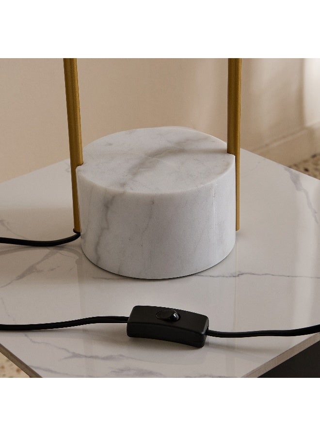 Home Box Glen Aleso Metal Table Lamp with Marble Base and Fabric Shade - 32x50 cm - Image 4
