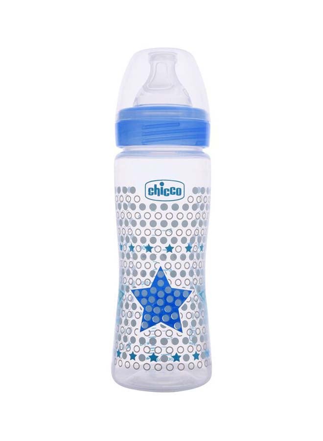 Chicco Well-Being Feeding Bottle (330ml, Fast)  4m+ Fast Flow (Blue) - Image 1