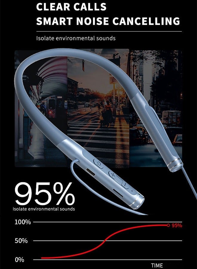 Open Back Wireless Bluetooth Sports Earphones with TF Card Slot and Flashlight Sweat-proof Sports Earphones for Running, Cycling, Driving, Hiking - Image 3