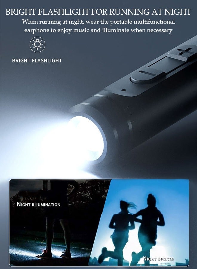 Open Back Wireless Bluetooth Sports Earphones with TF Card Slot and Flashlight Sweat-proof Sports Earphones for Running, Cycling, Driving, Hiking - Image 4