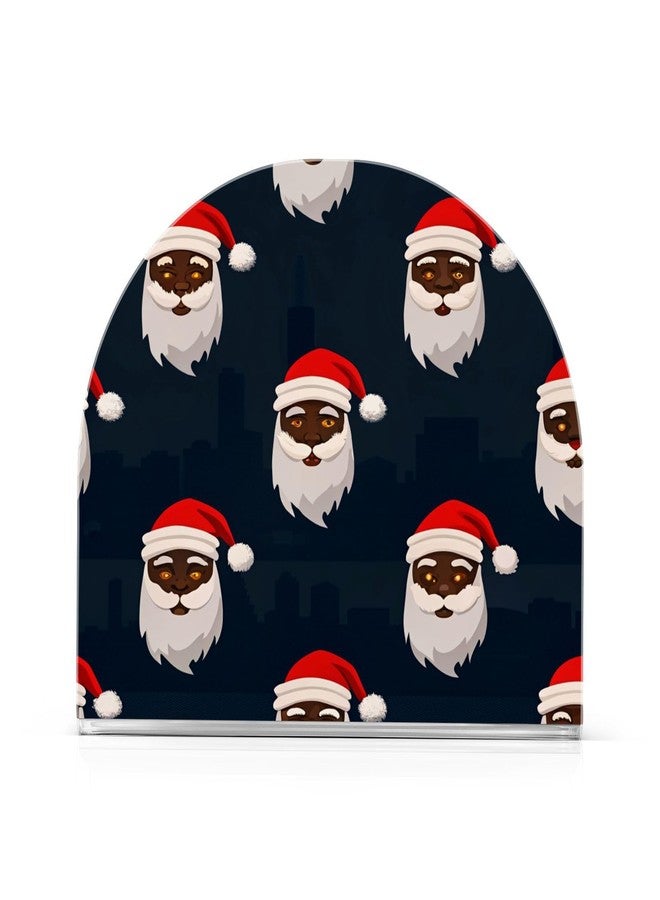 Kigai Acrylic Napkin Holder for Table Black Santa Claus U-Shaped Non-Slip Napkin Dispenser for Lunch Dinner Cocktail Napkins Modern Napkin Stand for Kitchen Counter & Dining Table - Image 1