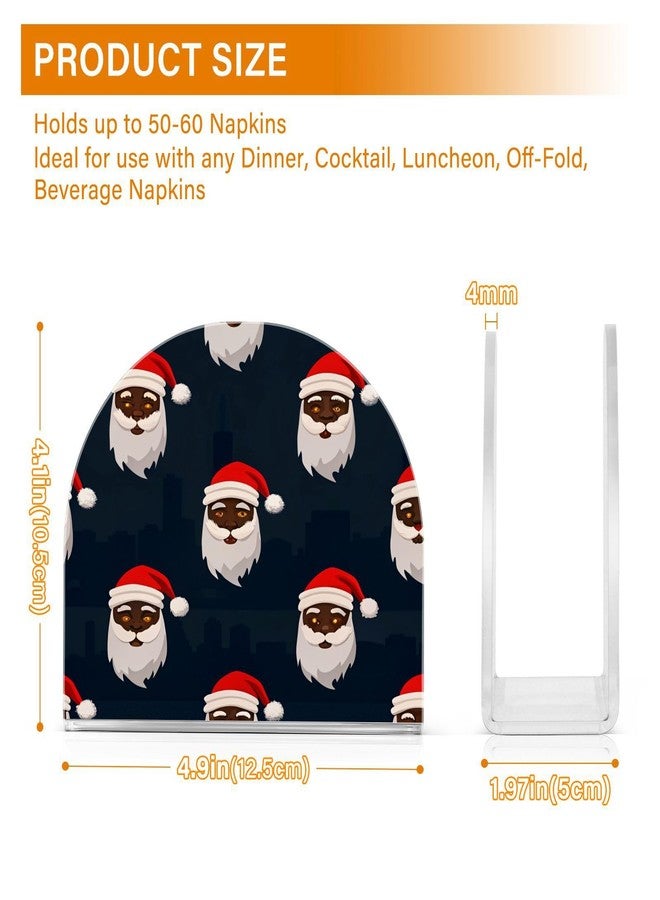 Kigai Acrylic Napkin Holder for Table Black Santa Claus U-Shaped Non-Slip Napkin Dispenser for Lunch Dinner Cocktail Napkins Modern Napkin Stand for Kitchen Counter & Dining Table - Image 3