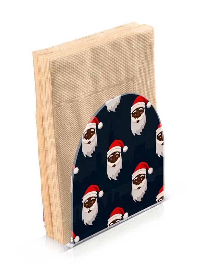 Kigai Acrylic Napkin Holder for Table Black Santa Claus U-Shaped Non-Slip Napkin Dispenser for Lunch Dinner Cocktail Napkins Modern Napkin Stand for Kitchen Counter & Dining Table - Image 2