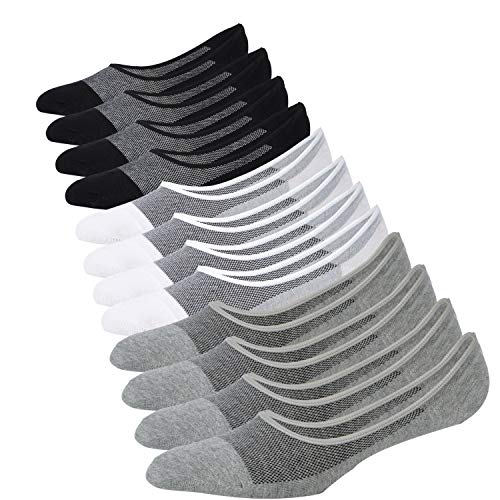 JORMATT 6 Pairs Mens Women Genuine No Show Socks Boys Sneaker Shoes Mesh Knit Low Cut Athletic Cotton Socks Non Slip, Men Shoe size 13-15 - Image 2