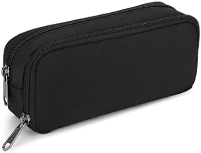 Della Gao - Estuche para lápices de gran capacidad, estuche estético, organizador de papelería de oficina, simple y resistente, multifuncional para hombres, color negro - Image 1