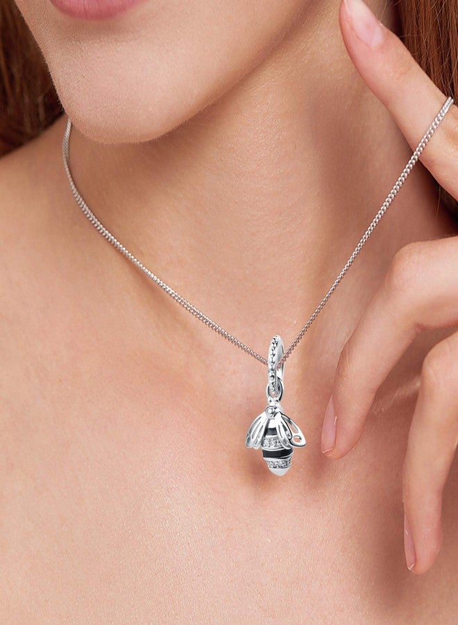 QeenseKc تعليقة نحلة العسل المتلألئة من QeenseKc، خرزة زركونيا مكعبة مطلية بالمينا السوداء، تناسب الأساور الأوروبية - Image 4