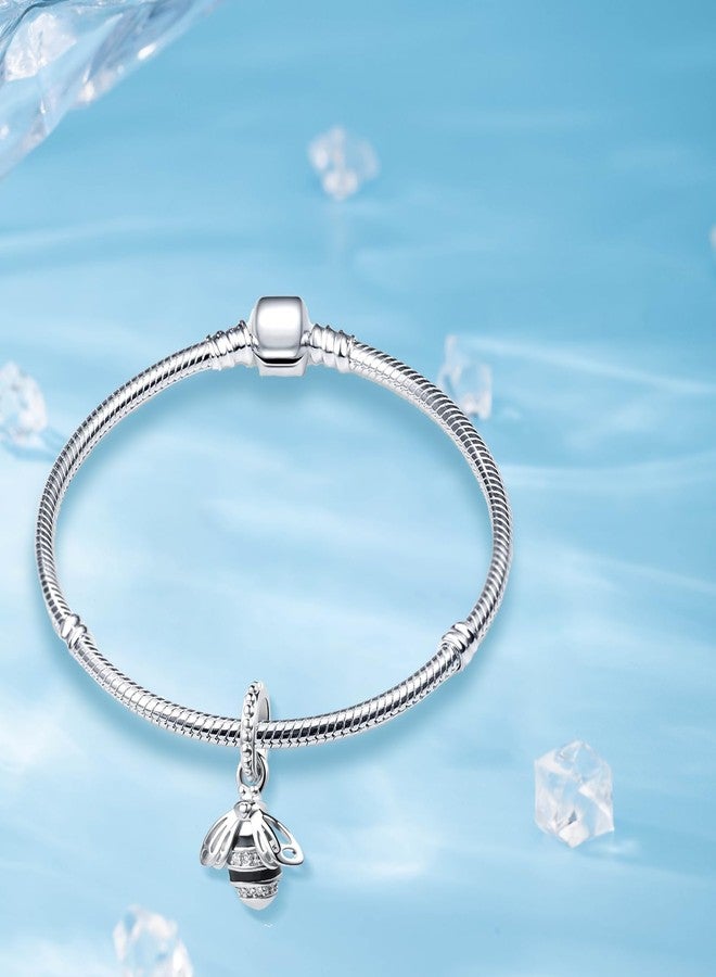 QeenseKc تعليقة نحلة العسل المتلألئة من QeenseKc، خرزة زركونيا مكعبة مطلية بالمينا السوداء، تناسب الأساور الأوروبية - Image 2