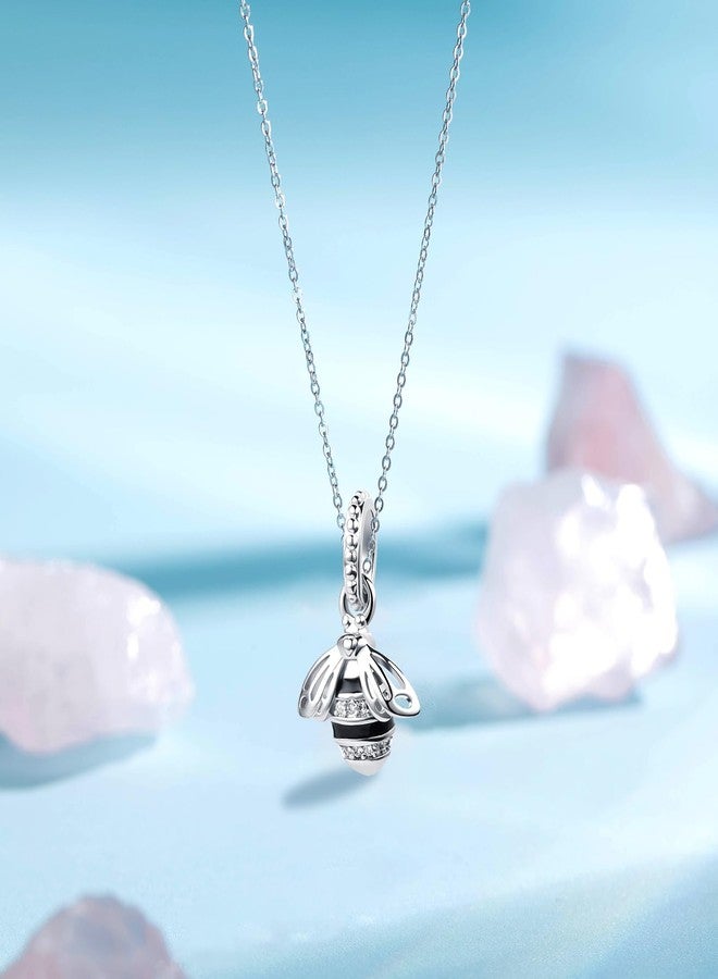 QeenseKc تعليقة نحلة العسل المتلألئة من QeenseKc، خرزة زركونيا مكعبة مطلية بالمينا السوداء، تناسب الأساور الأوروبية - Image 3