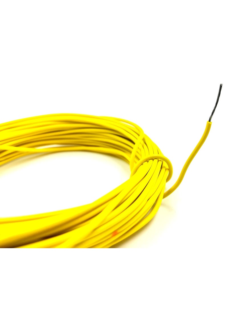 Invento INVENTO 15mtr 20 AWG 05 sqmm 15A Tinned Copper PVC Wire Flexible Yellow Cable 17mm Dia High Temperature for DIY  - Image 2