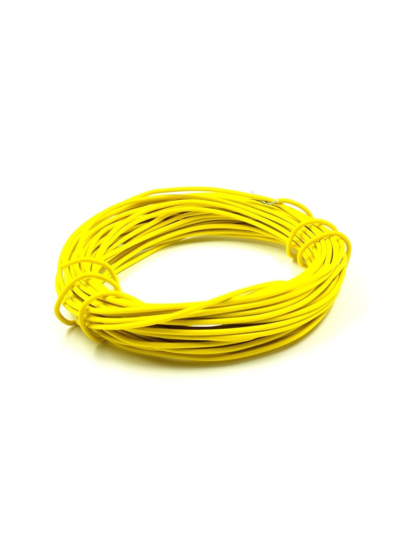 Invento INVENTO 15mtr 20 AWG 05 sqmm 15A Tinned Copper PVC Wire Flexible Yellow Cable 17mm Dia High Temperature for DIY  - Image 1
