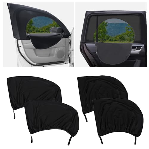 Turcee 4PCS Car Window Shades with ZipperBreathable Car Window Cover Baby Window Shades for CarCamping Essentials Side Window Sun Shade for Privacy Protection Fits Most Cars - Image 1