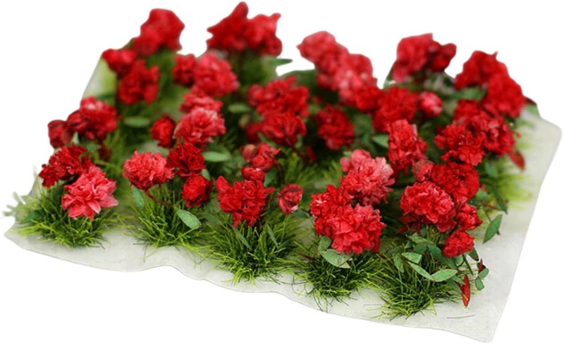 Micro Landscape Grass Building Materials Miniatures Scenery Sand Table Miniature Flower Garden with Resin Grass for Doll House Model, Rose, 8X6X2cm - Image 1