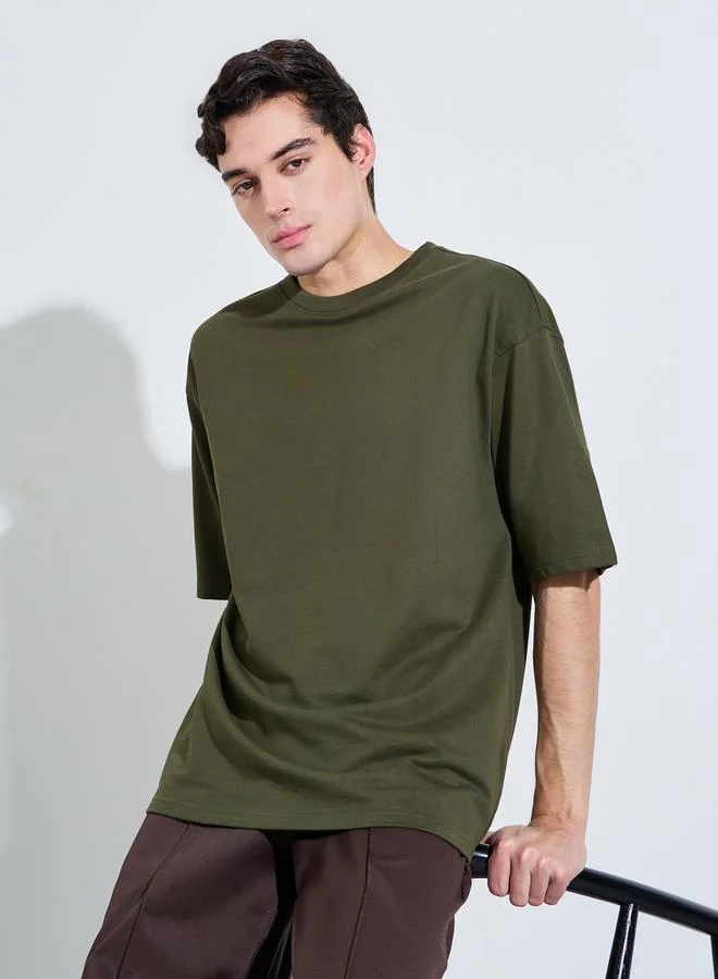 ستايلي Men Oversized Crew Neck Terry T-Shirt