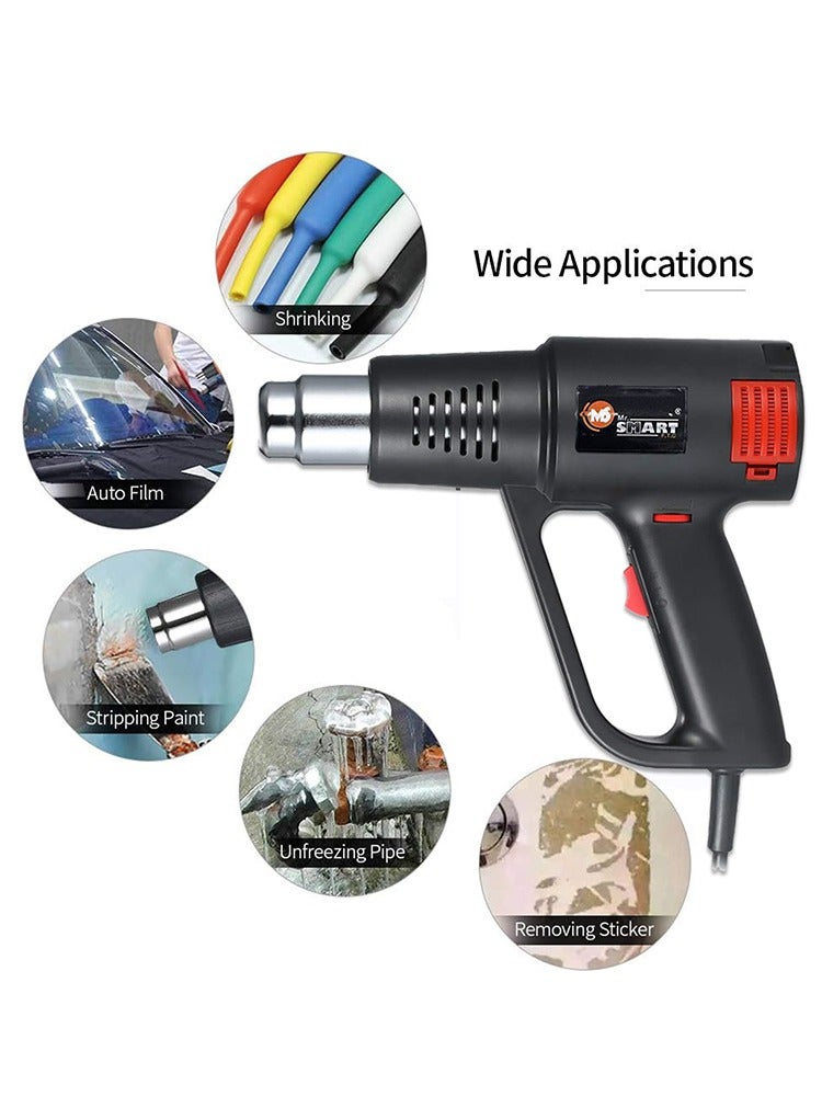 مستر سمارت مسدس هواء ساخن من Mr Smart، مسدس حراري بقوة 2000 واط مع إعدادات تدفق هواء مزدوجة، 250-550 لترًا/دقيقة - Image 5