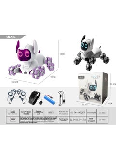 Generic Hot Sale Children Remote Control Robot Dog Smart Toy Electric Mechanical Dog Toy Car Pet Dog Car Boy-Color:Y9-silver Gray-dual Mode + Light Music + Touch Interaction-Specifications:Dual Battery Package - One Spare Battery + Screwdriver No. 5  - Image 1