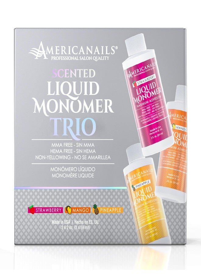AMERICANAILS .COM Americanails Nail Monomer Liquid - Maximum Adhesion Acrylic Liquid Monomer for Perfect Nail Enhancement - Liquid Acrylic Nail Monomer for Acrylic Powder - Strawberry, Mango, and Pineapple Trio, 2oz - Image 4