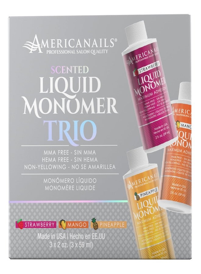 AMERICANAILS .COM Americanails Nail Monomer Liquid - Maximum Adhesion Acrylic Liquid Monomer for Perfect Nail Enhancement - Liquid Acrylic Nail Monomer for Acrylic Powder - Strawberry, Mango, and Pineapple Trio, 2oz - Image 2