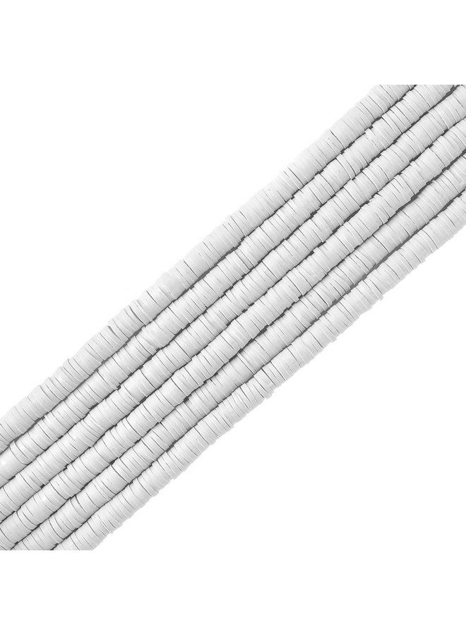Augshy 2100 Pcs White Clay Beads Colorful Round Handmade Heishi Bracelet Making Beads Flat Beads Polymer Clay Beads For Necklace Bracelet Making (6Mm) - Image 1