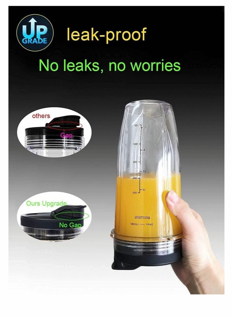 Blender Cup, Replacement for 24oz Nutri Ninja Blender Cup, with Sip & Seal Lid, Interchangeable Juicer Accessories, for Ninja Nutri Ninja, 2-Pack  - Image 3