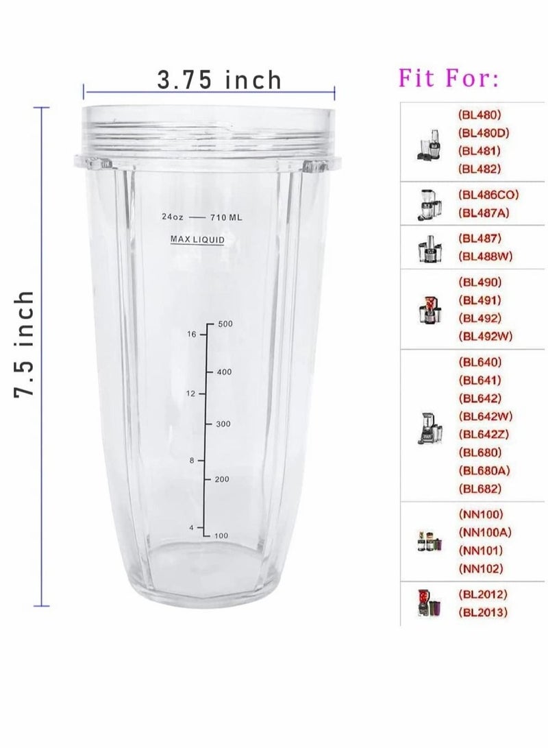 Blender Cup, Replacement for 24oz Nutri Ninja Blender Cup, with Sip & Seal Lid, Interchangeable Juicer Accessories, for Ninja Nutri Ninja, 2-Pack  - Image 5