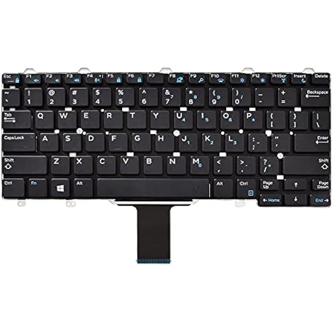 REPLACEMENT KEYBOARD COMPATIBLE WITH DELL LATITUDE 3150 3160 3350 5250 P25S 7250 E5250 E5270 E7250 WITHOUT FRAME BLACK US LAYOUT - Image 2