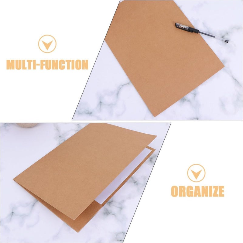 Ready varied options Veemoon 5 Pcs Kraft Paper Single Pocket File Folder A4 Document Organizer Paper Storage Supply for Office and School Filing Home & professional compatible - Image 3