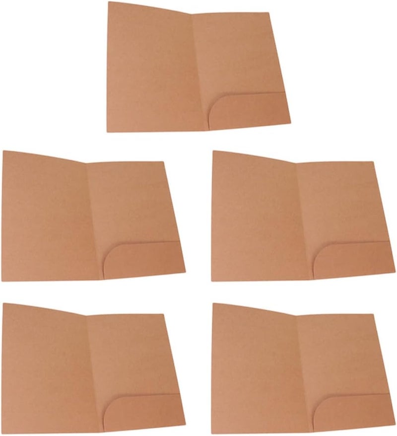 Ready varied options Veemoon 5 Pcs Kraft Paper Single Pocket File Folder A4 Document Organizer Paper Storage Supply for Office and School Filing Home & professional compatible - Image 1