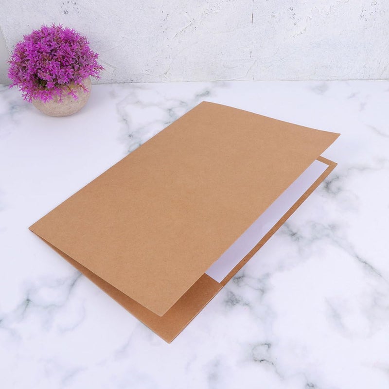 Ready varied options Veemoon 5 Pcs Kraft Paper Single Pocket File Folder A4 Document Organizer Paper Storage Supply for Office and School Filing Home & professional compatible - Image 5