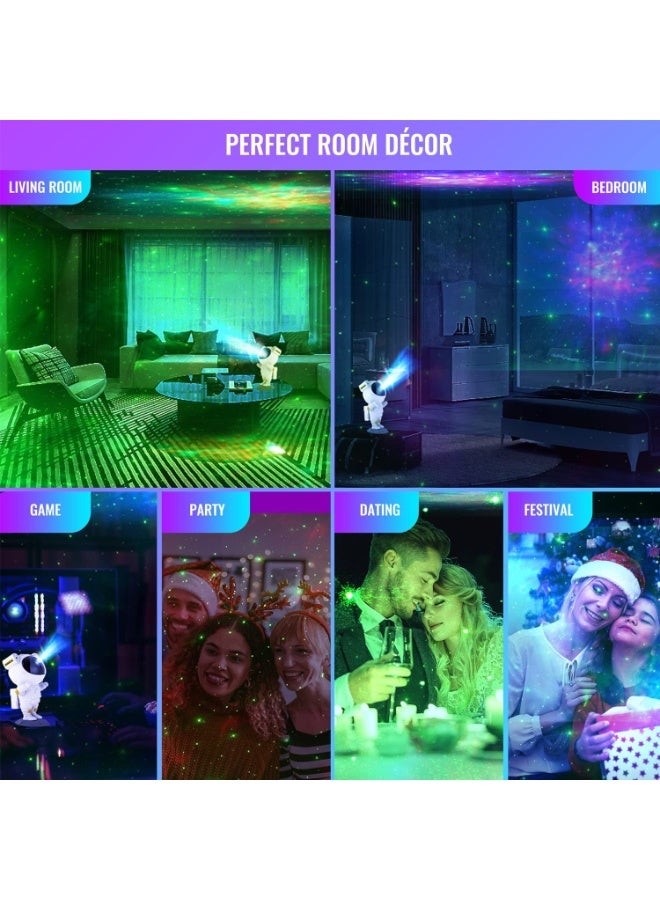 جهاز عرض النجوم والمجرات بتصميم رائد الفضاء - إضاءة ليلية LED مع جهاز تحكم ومؤقت لتزيين الغرف - Image 4