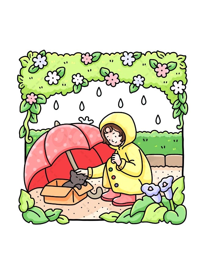 BEBLOSSOM Girl Moments Coloring Book for Adults & Teens – 40 Cute Cozy Daily Activity Pages, Stress Relief Relaxation Coloring Book, Single-Sided Anti-Bleed Design - Image 4