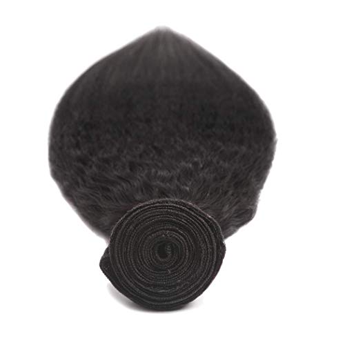 Odir Kinky Straight Human Hair Bundles 24 Inch Unprocessed 9A Brazilian Yaki Straight Virgin Hair Weave 1 Bundle Kinky Straight Hair Extensions Natural Color - Image 3