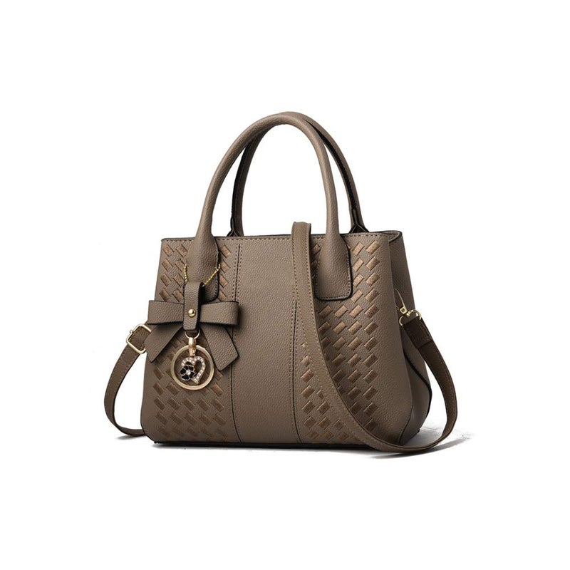 Jeniulet Purses and Handbags for Women Fashion Ladies PU Leather Top Handle Satchel Shoulder Tote Bags Khaki 10.2" x 3.9" x 7.9" - Image 1