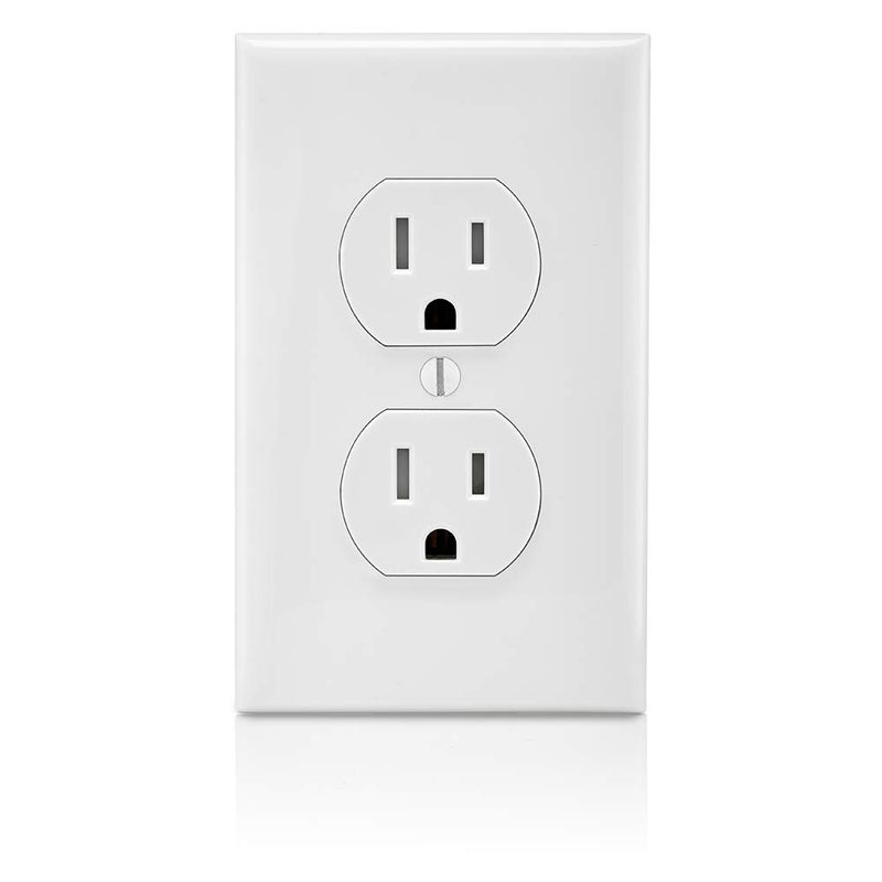 Leviton مقبس مزدوج مقاوم للتلاعب من ليفيتون T5320-WMP 15 أمبير 125 فولت (10 عبوات)، أبيض - Image 3
