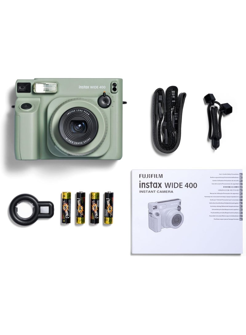 Instax instax WIDE 400 instant camera, Automatic exposure and flash control, WIDE picture format, tripod socket, Green, Film sold separately - Image 3
