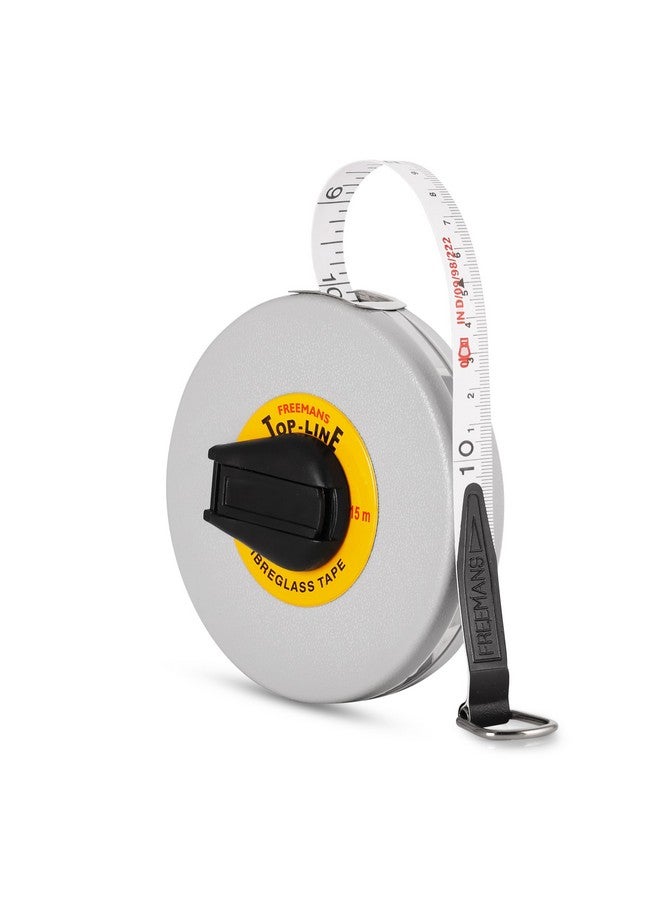 FREEMANS FREEMANS FT15 Fiberglass Top Line Measuring Tape - 15m/50ft || Case Reinforced with Stainless Steel Band || Durable Winding Mechanism Handle and Stainless Steel Mouth with End Hook  - Image 5