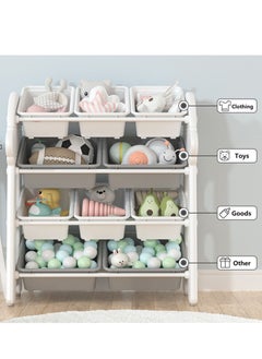 Kids Toy Storage Rack, Removable Kids Toy Storage Organizer with 10 Plastic Bins, Toy Rack with Bins for Children’s Room - pzsku/Z191ABF5DB6F01EEAA454Z/45/_/1717053713/2d2eea6c-e46f-4a01-bec9-2b0d9282f8d7