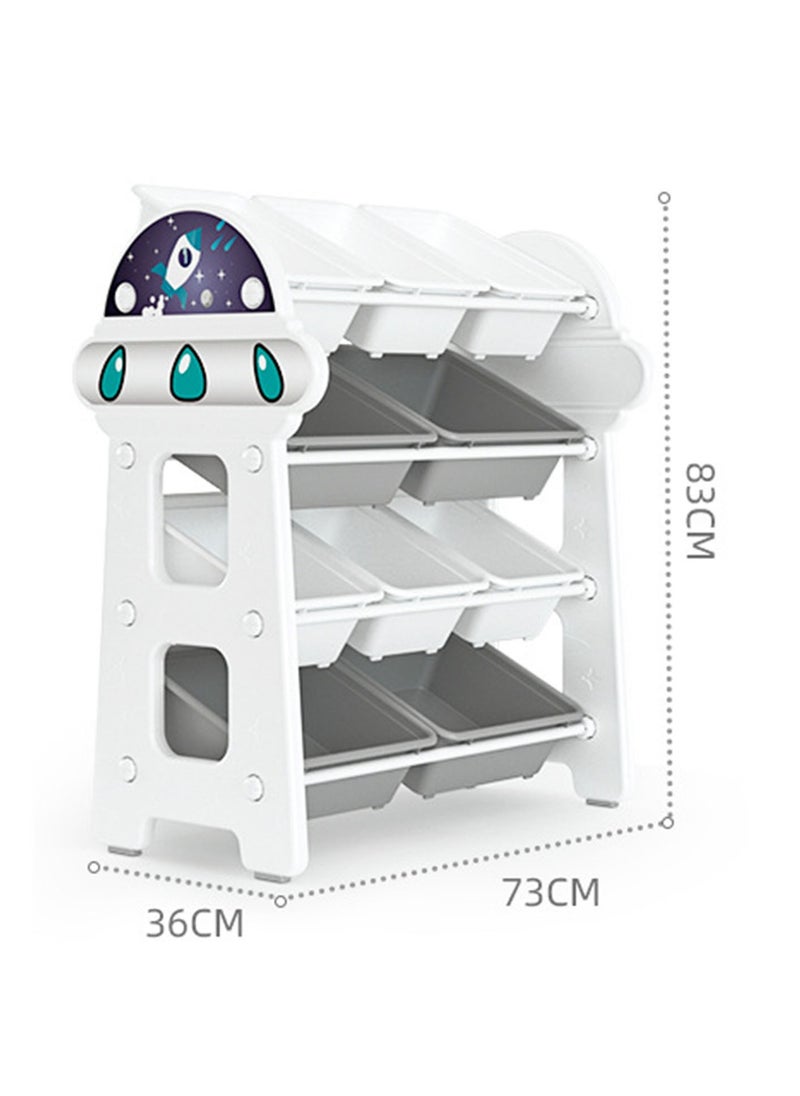 Kids Toy Storage Rack, Removable Kids Toy Storage Organizer with 10 Plastic Bins, Toy Rack with Bins for Children’s Room