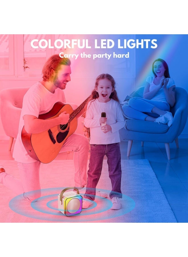 ROCK LIGHT S116 Wireless Karaoke Speaker Set, RGB Ambient Light, DSP Chip, HIFI Sound Quality, 3D Surround (Pink) - Image 4