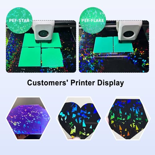 HIKUDIY 257x257mm PEF+PEY Build Plate for Bambu Lab X2D/P2S/A1/X1C/X1/X1E/P1P/P1S, Rainbow Confetti PEF+Galaxy PEY Spring Steel Plate Print Bed for Bambu Labs 3D Printer - Image 5