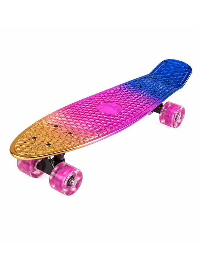 DEXO 22” Mini Cruiser Skateboard – Retro Plastic Penny Board with ABEC-7 Bearings, 59mm Urethane Wheels & T-Tool - Image 1