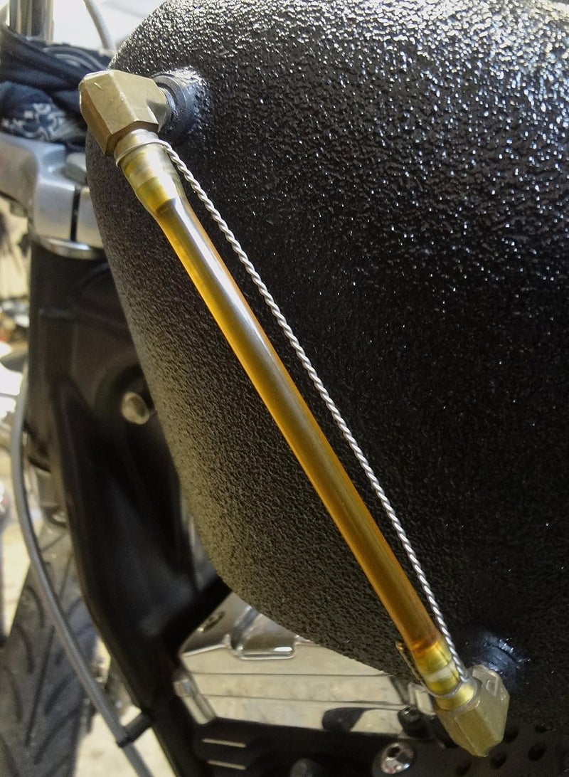 Billet Proof Designs Motorcycle Fuel Gauge with Yellow Tygon Hose - Image 1