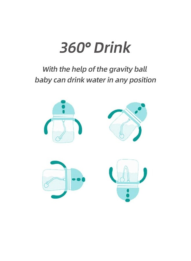 Baby Straw Cup with Handles, Leak-Proof Soft Spout Cup, Baby Training Cup with Click Lock Soft Spout Learner Cup, 250ml BPA Free Anti-Drop Material