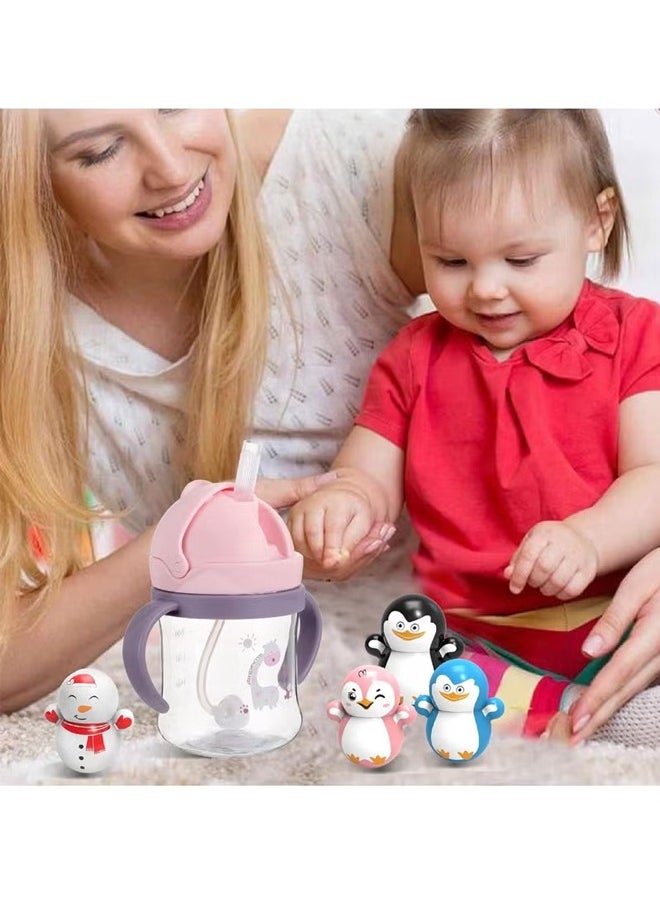 Baby Straw Cup with Handles, Leak-Proof Soft Spout Cup, Baby Training Cup with Click Lock Soft Spout Learner Cup, 250ml BPA Free Anti-Drop Material