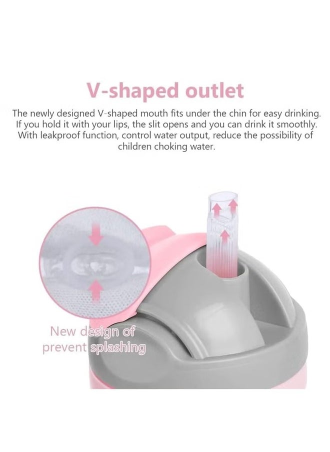 Aissiora Baby Straw Cup with Handles, Leak-Proof Soft Spout Cup, Baby Training Cup with Click Lock Soft Spout Learner Cup, 250ml BPA Free Anti-Drop Material  - Image 4
