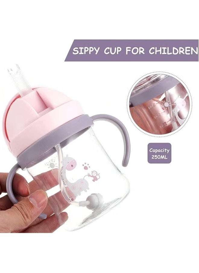Aissiora Baby Straw Cup with Handles, Leak-Proof Soft Spout Cup, Baby Training Cup with Click Lock Soft Spout Learner Cup, 250ml BPA Free Anti-Drop Material  - Image 5