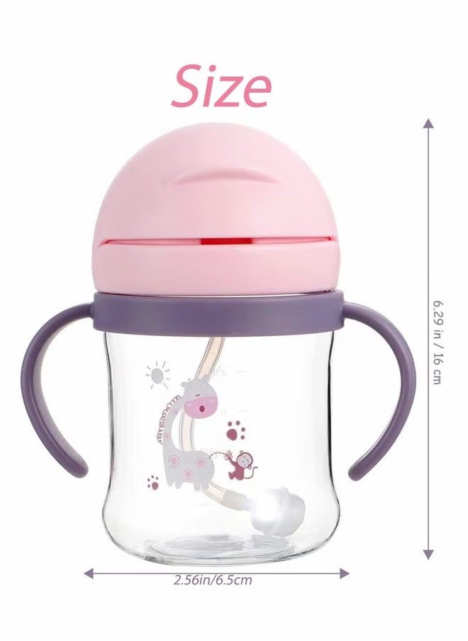 Aissiora Baby Straw Cup with Handles, Leak-Proof Soft Spout Cup, Baby Training Cup with Click Lock Soft Spout Learner Cup, 250ml BPA Free Anti-Drop Material  - Image 2