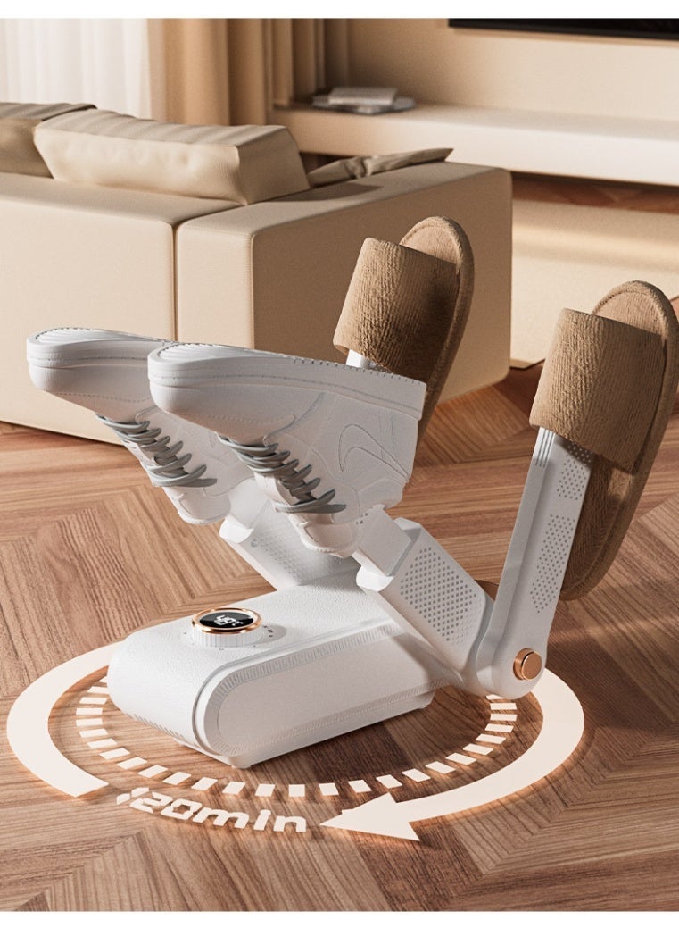 New timed quick-drying shoe dryer, portable foldable shoe dryer, constant temperature dehumidification and odor, four-head dry shoe magic tool - Image 1
